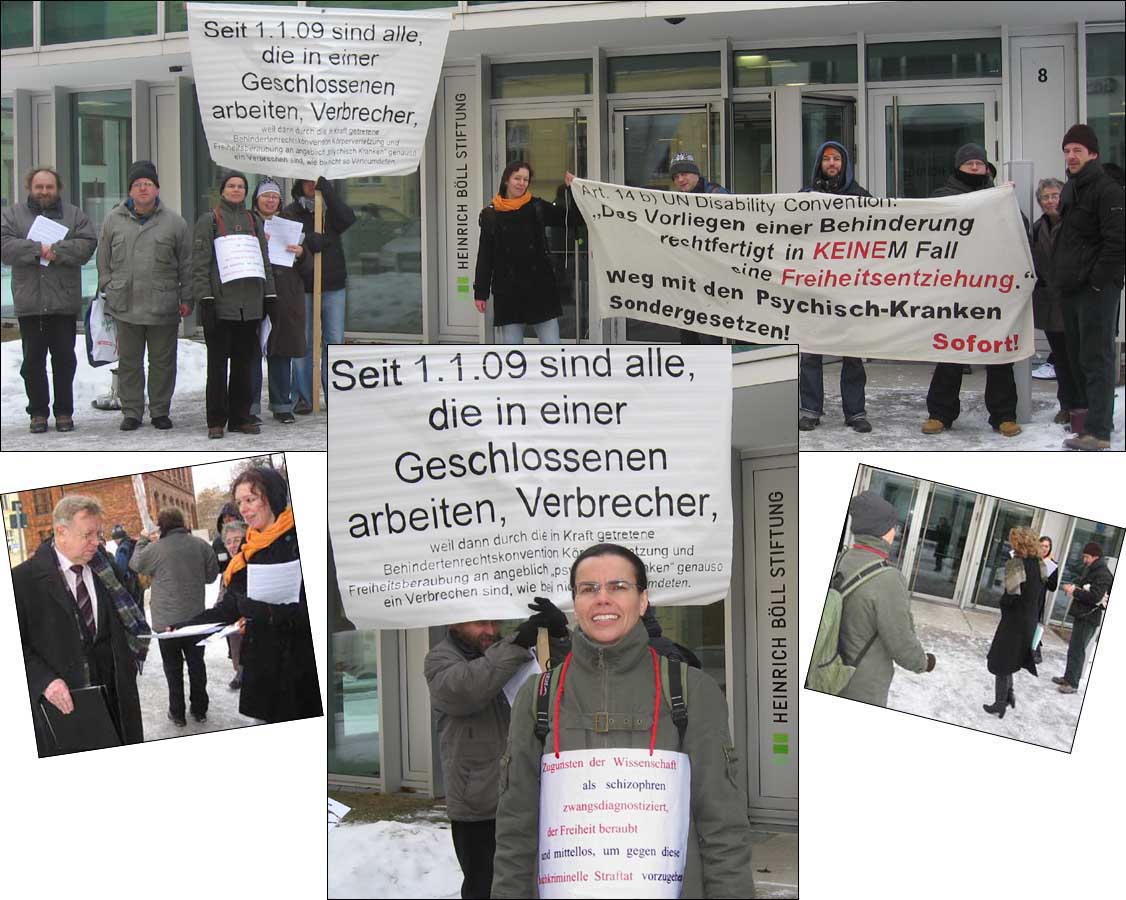 Demo vor der B�ll-Stiftung